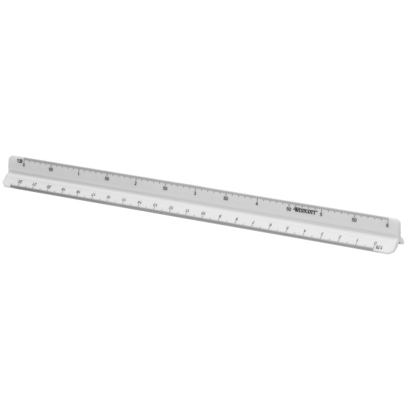 WESTCOTT driehoekschaal architect kunststof wit 30cm